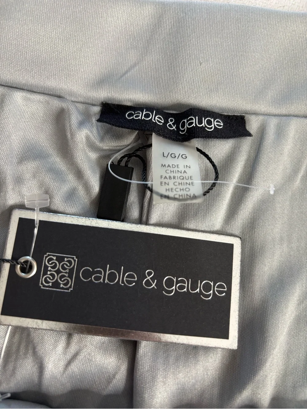 NWT Cable & Gauge Silver Sequin Wide Leg Lined Party Dress Pants Large - Picture 15 of 16